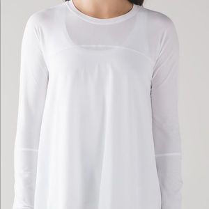Lululemon White Acadia Long Sleeve Shirt